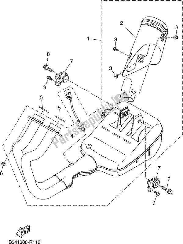 Wszystkie części do Wydechowy Yamaha MTM 660 XSR 700 2019