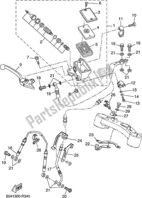 Wszystkie części do Przedni Cylinder G?ówny Yamaha MTM 660 XSR 700 2019