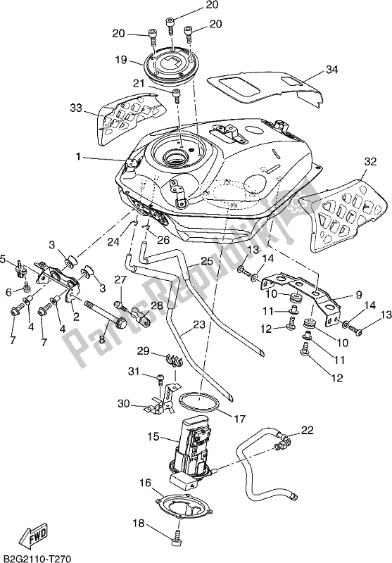 Todas las partes para Depósito De Combustible de Yamaha MTM 660 XSR 700 2019