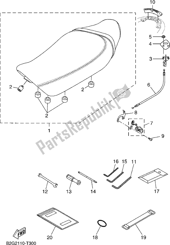 Todas las partes para Asiento de Yamaha MTM 660 XSR 700 2019