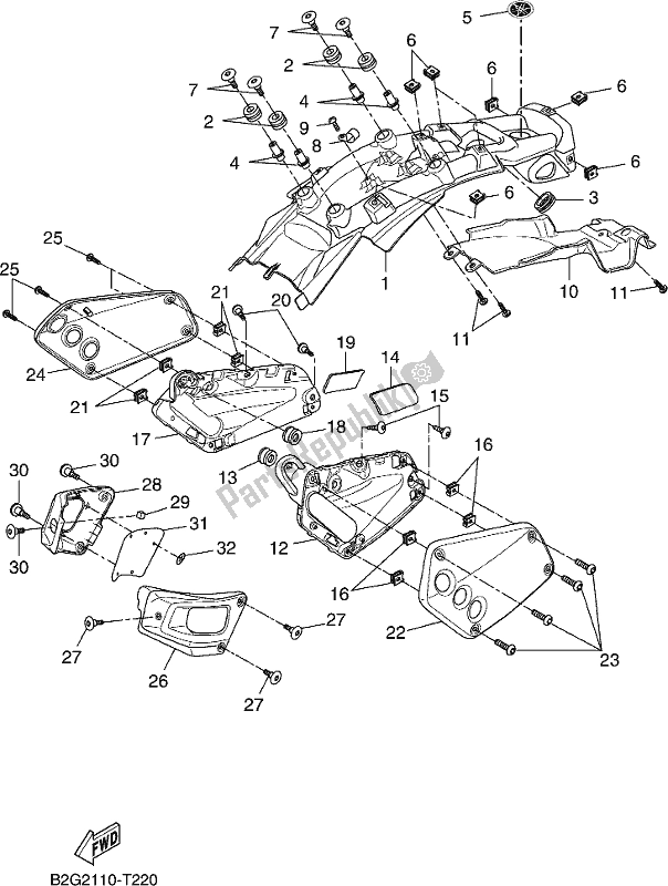 Todas las partes para Cubierta Lateral de Yamaha MTM 660 XSR 700 2019