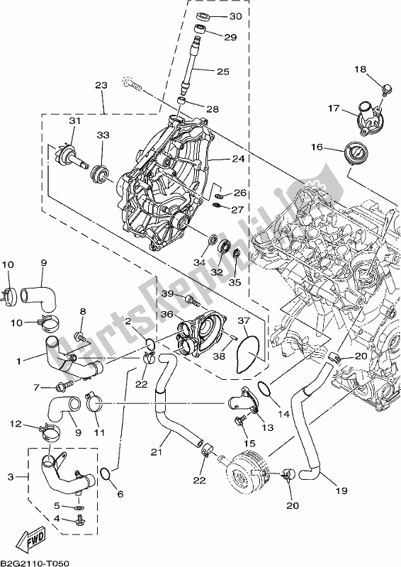 Wszystkie części do Pompa Wodna Yamaha MTM 660 XSR 700 2019