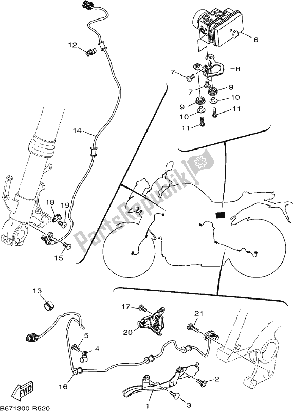 Todas las partes para Eléctrico 3 de Yamaha MTN 1000 2019