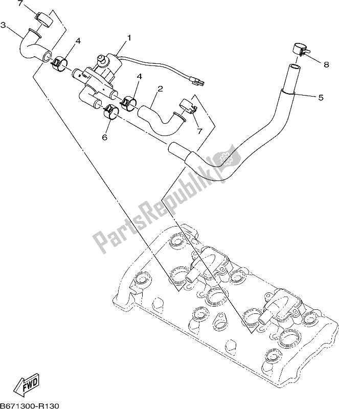 All parts for the Air Induction System of the Yamaha MTN 1000D 2019