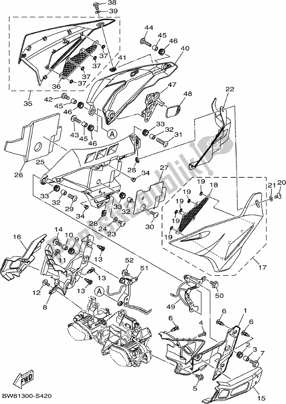 Todas las partes para Carenado 3 de Yamaha MTN 1000D 2019