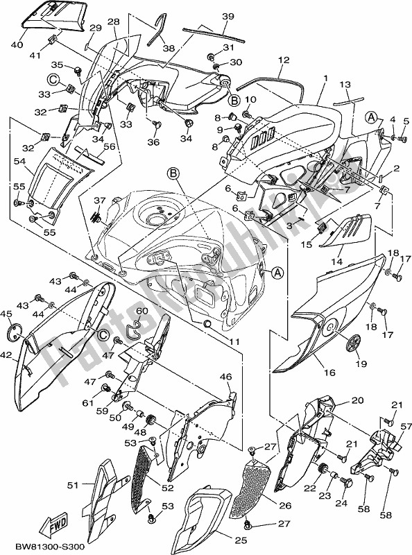 All parts for the Fuel Tank 2 of the Yamaha MTN 1000D MT 10 2019