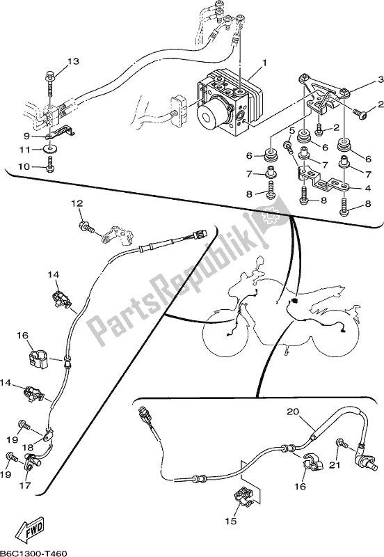 Tutte le parti per il Elettrico 3 del Yamaha MTN 850D MT 09 2019