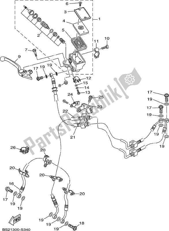 Tutte le parti per il Pompa Freno Anteriore del Yamaha MTN 850D MT 09 2019