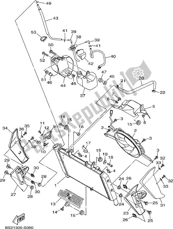 Todas as partes de Mangueira Do Radiador do Yamaha MTN 850D MT 09 2019