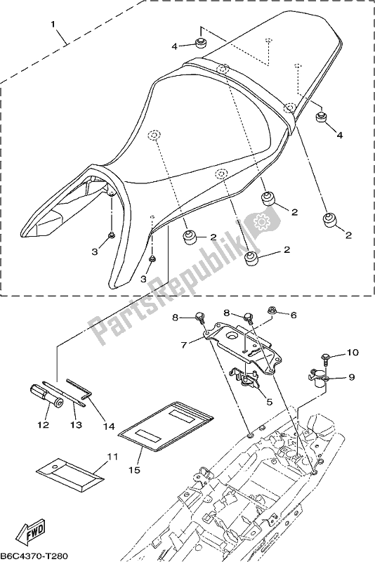 All parts for the Seat of the Yamaha MTN 850D MT 09 2019