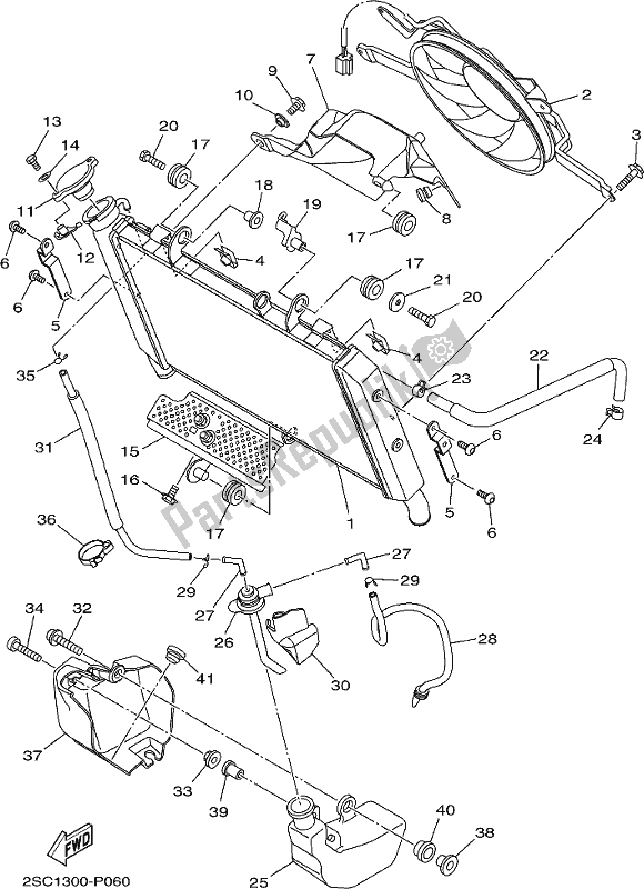 Tutte le parti per il Tubo Del Radiatore del Yamaha MTT 09 DK Tracer 900 2018