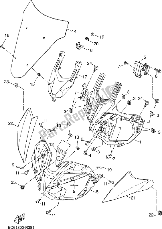 Wszystkie części do Os? Ona 1 Yamaha MTT 660 LA 2017