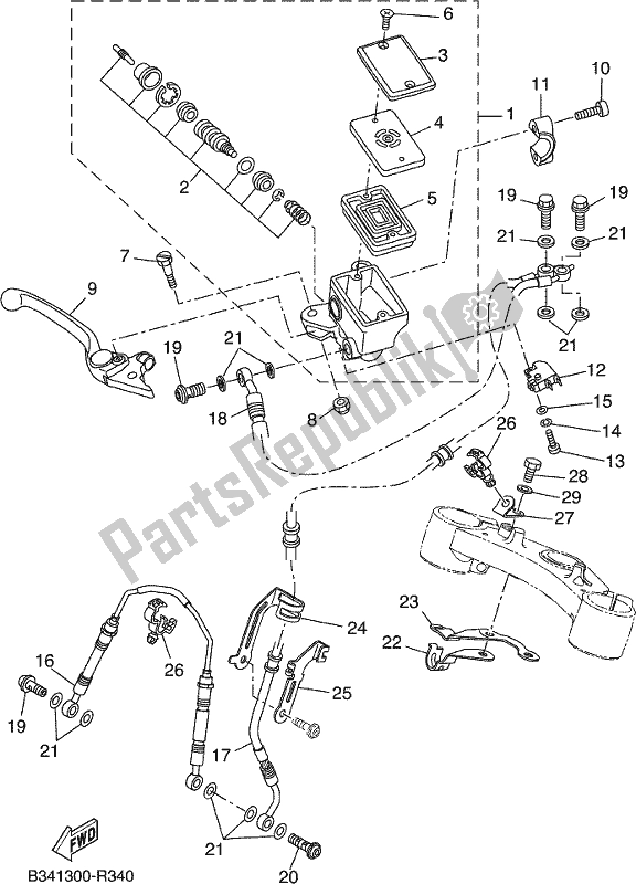 Wszystkie części do Przedni Cylinder G?ówny Yamaha MTT 660 LA 2017