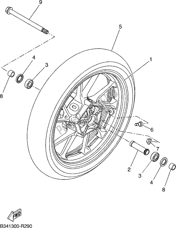 Todas las partes para Rueda Delantera de Yamaha MTT 660 LA 2017