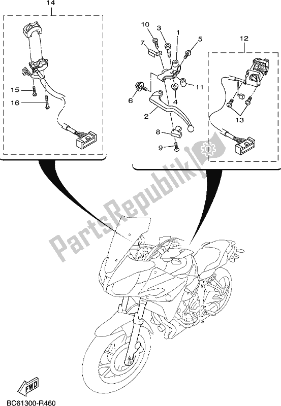 Todas las partes para Interruptor De Palanca Y Palanca de Yamaha MTT 660 LA 2017