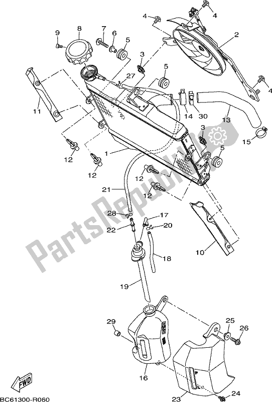 Alle onderdelen voor de Radiator Slang van de Yamaha MTT 660 LA 2017