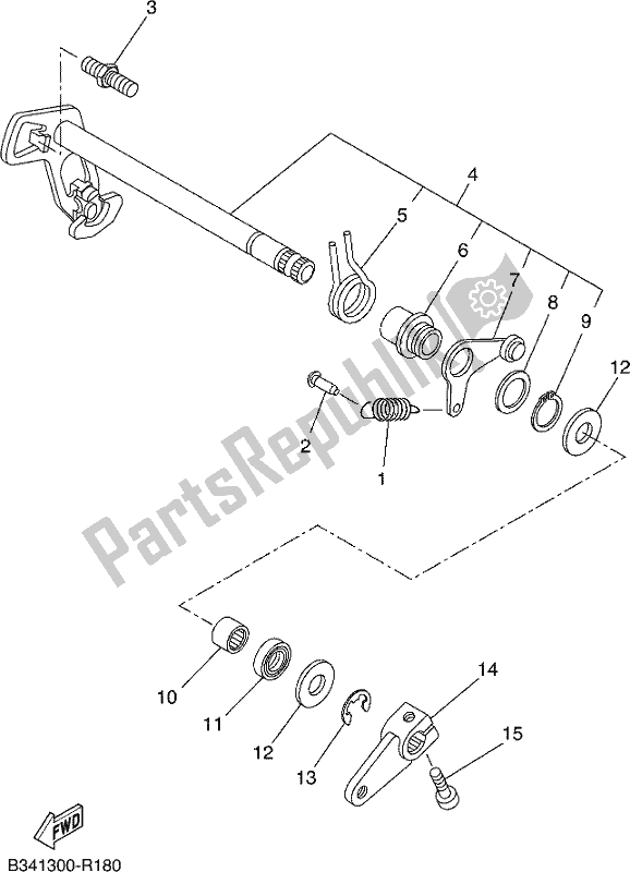 All parts for the Shift Shaft of the Yamaha MTT 660 LA 2017