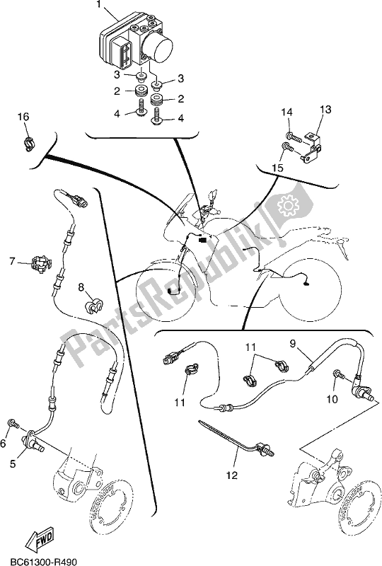 Tutte le parti per il Elettrico 3 del Yamaha MTT 660 LA Tracer 900 2017