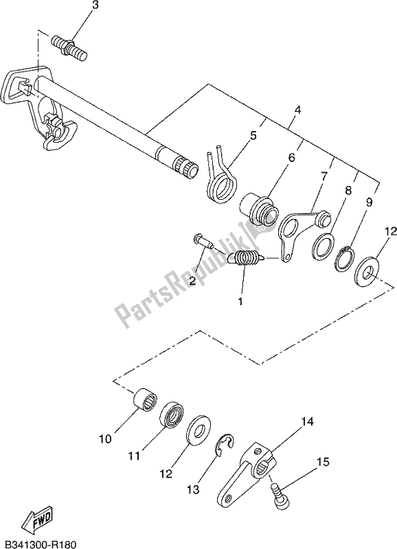 All parts for the Shift Shaft of the Yamaha MTT 660 LA Tracer 900 2017