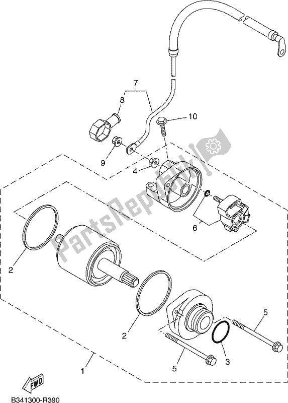 All parts for the Starting Motor of the Yamaha MTT 660 LA Tracer 900 2017