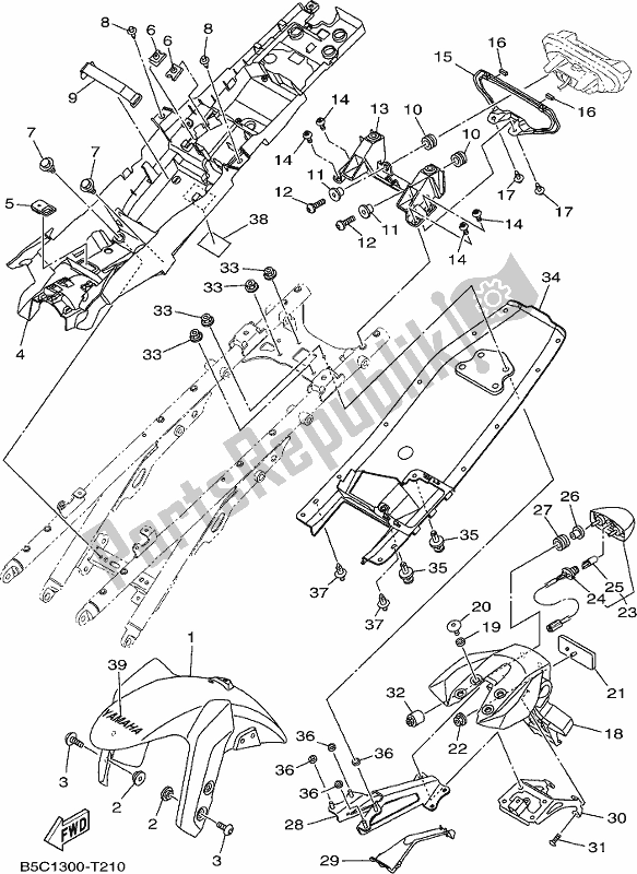 All parts for the Fender of the Yamaha MTT 850 2019