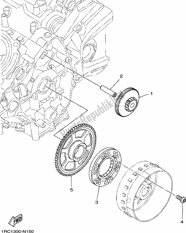 All parts for the Starter of the Yamaha MTT 850 2019