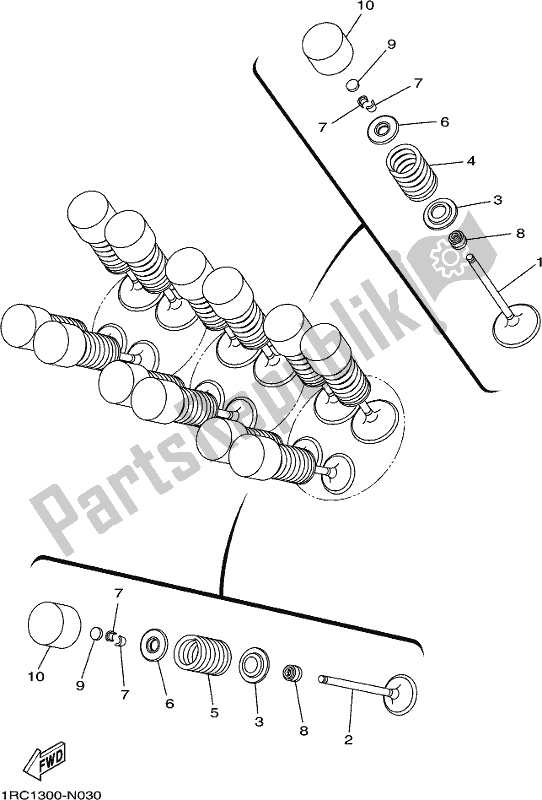 All parts for the Valve of the Yamaha MTT 850 2019