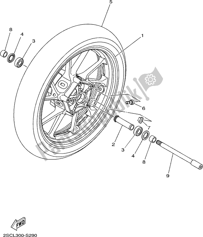 Tutte le parti per il Ruota Anteriore del Yamaha MTT 850D 2019