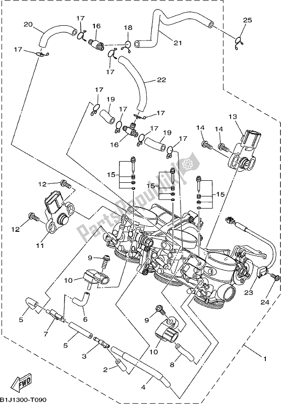 All parts for the Intake of the Yamaha MTT 850D 2019