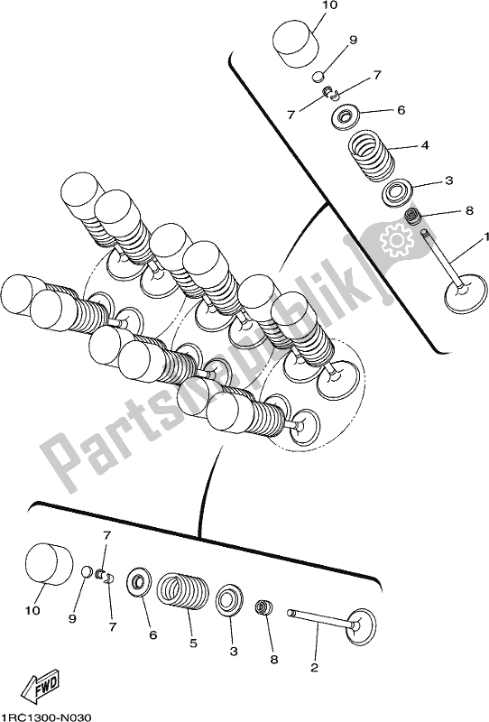 Toutes les pièces pour le Soupape du Yamaha MTT 850D 2019