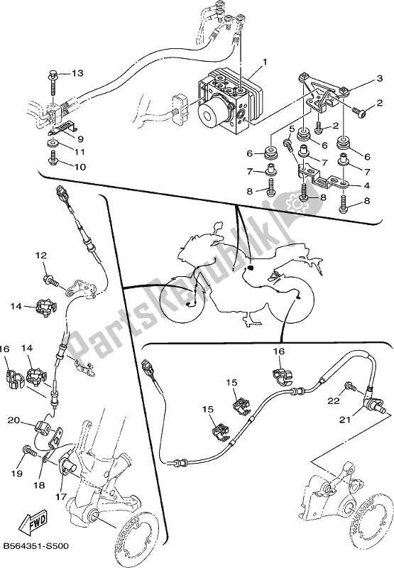 All parts for the Electrical 3 of the Yamaha MTT 850P 2019