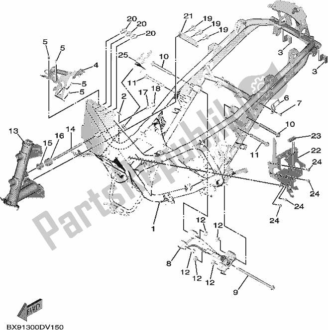 Tutte le parti per il Telaio del Yamaha MWD 300 2020