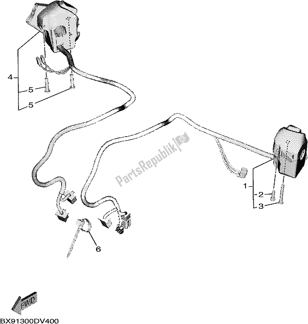 All parts for the Handle Switch & Lever of the Yamaha MWD 300 2020