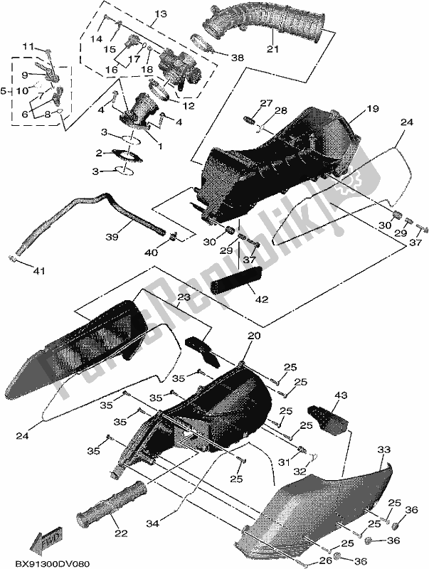 Todas las partes para Consumo de Yamaha MWD 300 2020