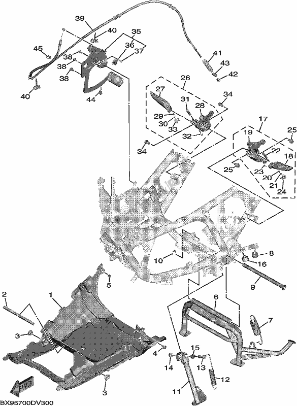 Toutes les pièces pour le Support Et Repose-pieds du Yamaha MWD 300 2020