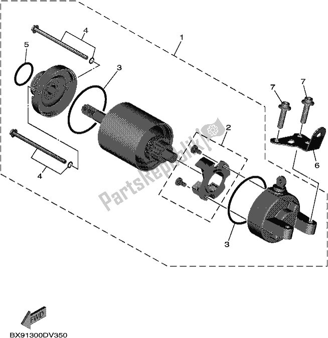 Todas las partes para Motor De Arranque de Yamaha MWD 300 2020