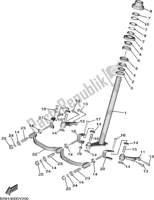 Tutte le parti per il Sterzo 2 del Yamaha MWD 300 2020