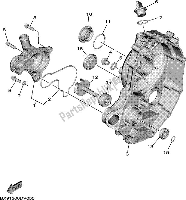 Tutte le parti per il Pompa Dell'acqua del Yamaha MWD 300 2021