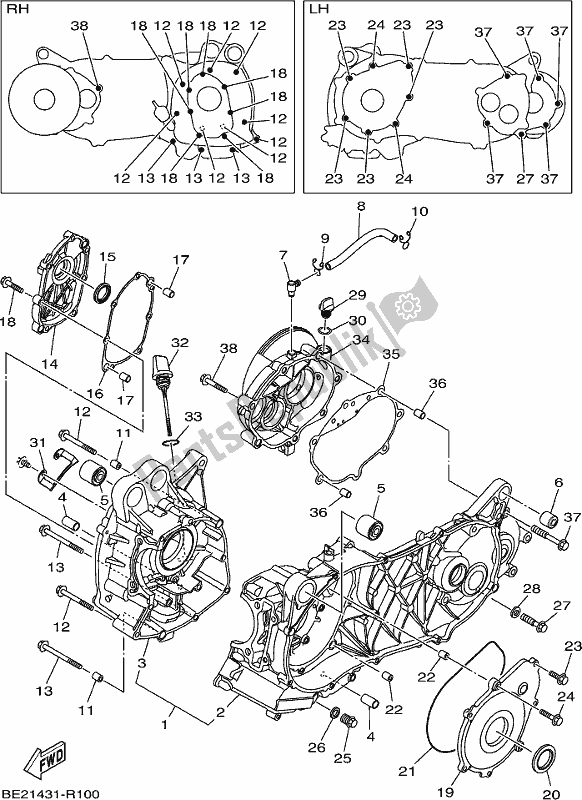 Toutes les pièces pour le Carter du Yamaha MWS 150-A 2019