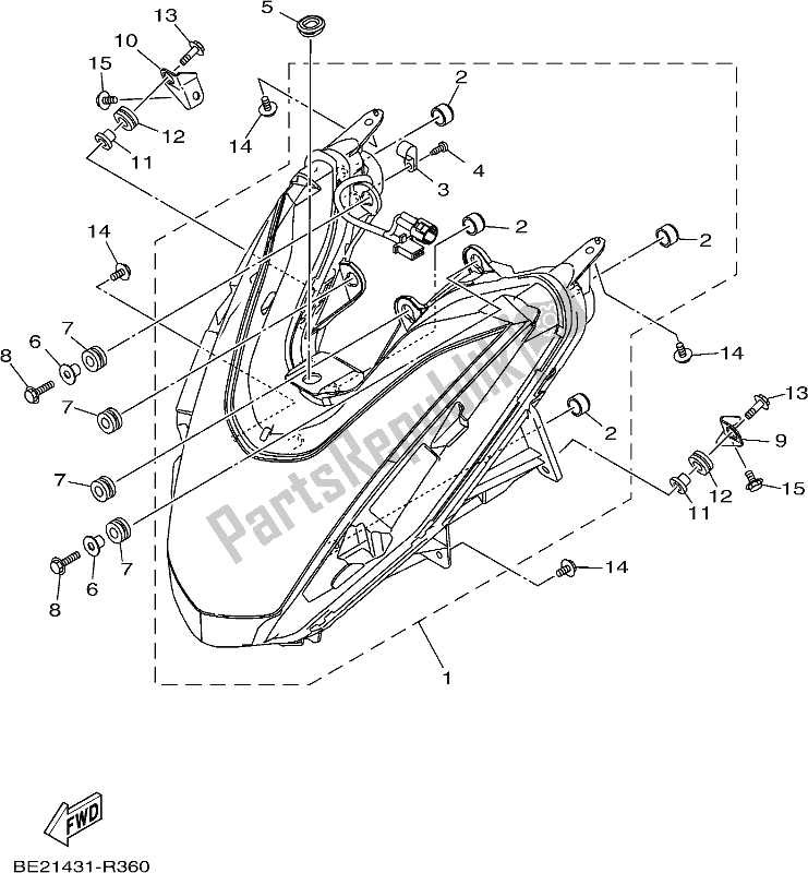 Toutes les pièces pour le Phare du Yamaha MWS 150-A 2019