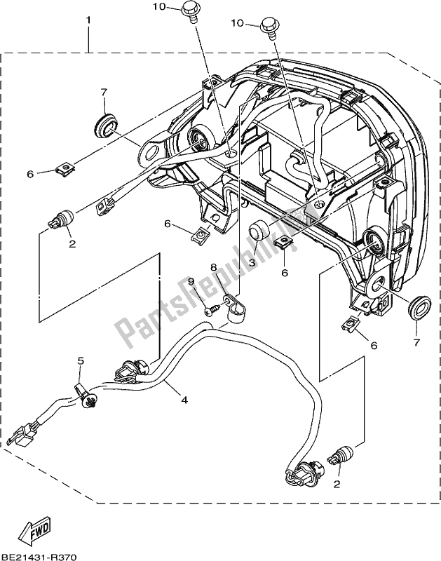 Toutes les pièces pour le Feu Arrière du Yamaha MWS 150-A 2019