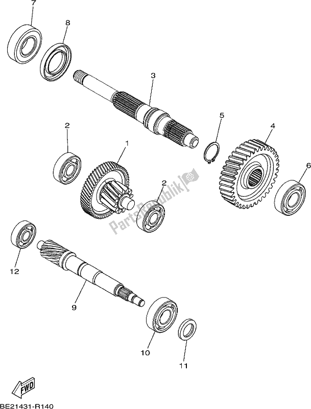 All parts for the Transmission of the Yamaha MWS 150 AM NEW Zealand 2021