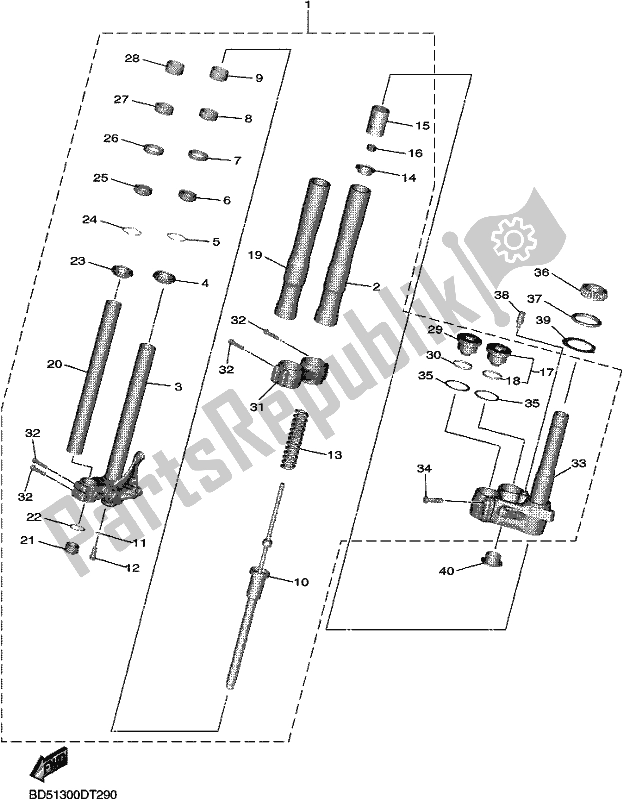 Tutte le parti per il Forcella Anteriore 2 del Yamaha MXT 850 2018