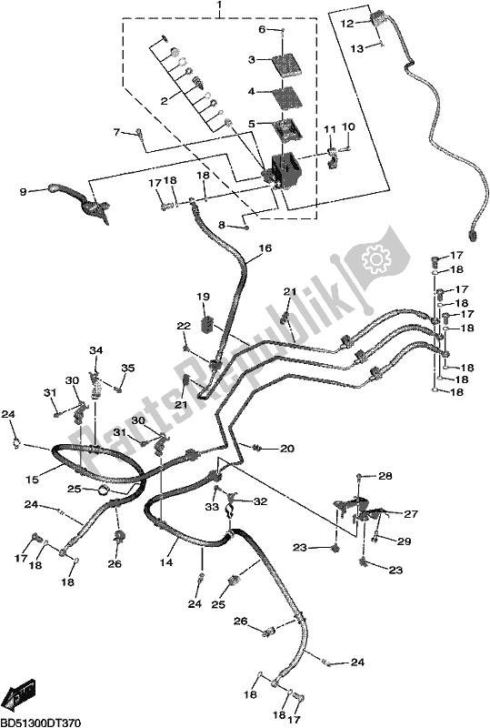 Tutte le parti per il Pompa Freno Anteriore del Yamaha MXT 850 2018