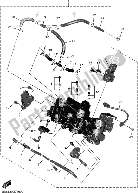 Tutte le parti per il Presa del Yamaha MXT 850 2018