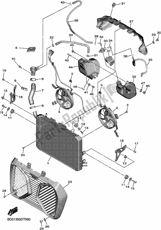 Toutes les pièces pour le Tuyau De Radiateur du Yamaha MXT 850 2018