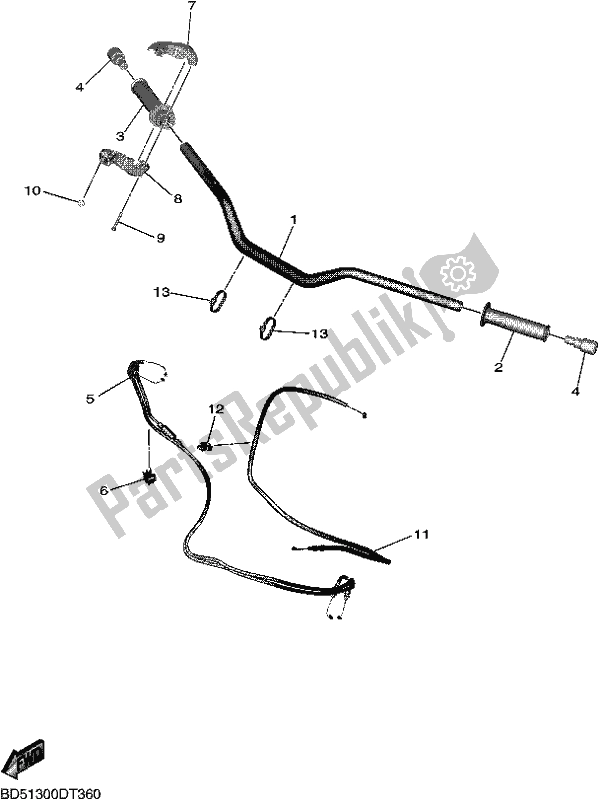 Tutte le parti per il Maniglia E Cavo Dello Sterzo del Yamaha MXT 850 2018