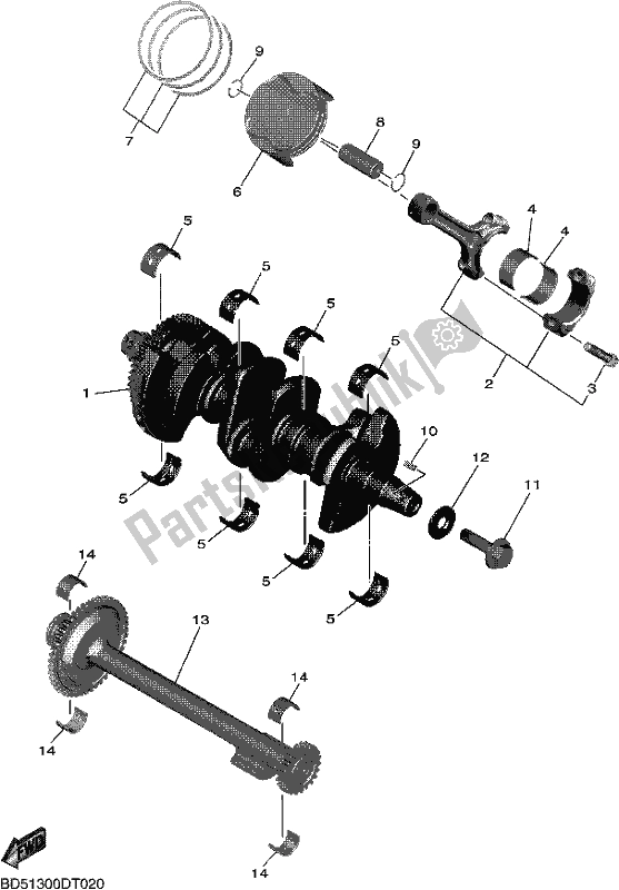 Todas las partes para Cigüeñal Y Pistón de Yamaha MXT 850 2019