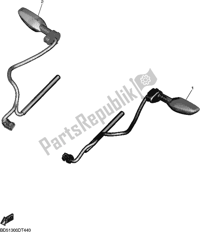 All parts for the Flasher Light of the Yamaha MXT 850 2019