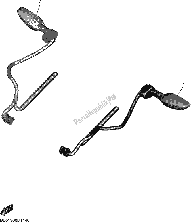 All parts for the Flasher Light of the Yamaha MXT 850 2019